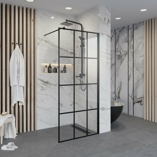 Душевая перегородка Niagara Nova 110 NG-685-11BLACK профиль Черный стекло прозрачное