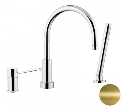 Смеситель на борт ванны Remer Minimal N072VO цвет Латунь состаренная