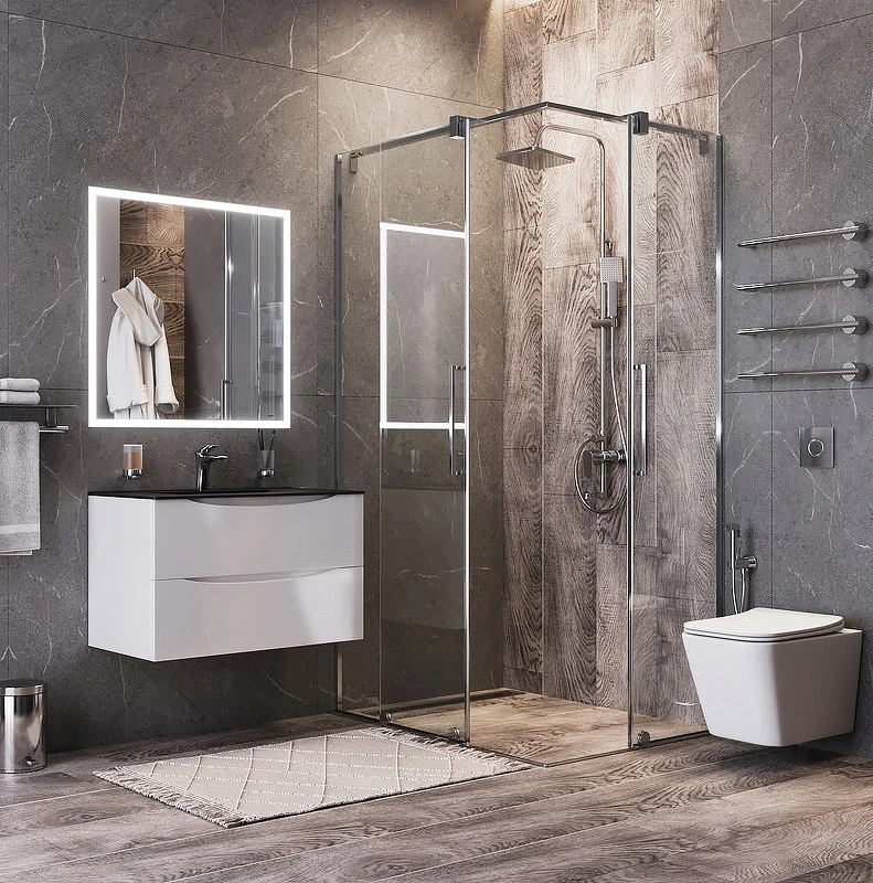 Зеркало Bond Cube 80x80 M44ZE-8080 с подсветкой с сенсорным выключателем стекло