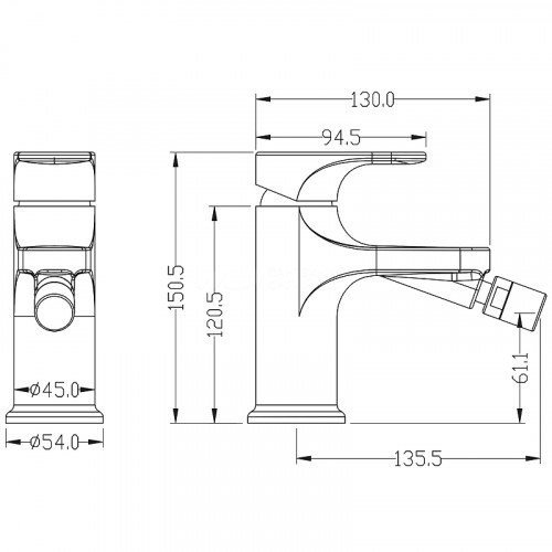 Смеситель для биде Boheme Spectre 456-MW Белый матовый латунь