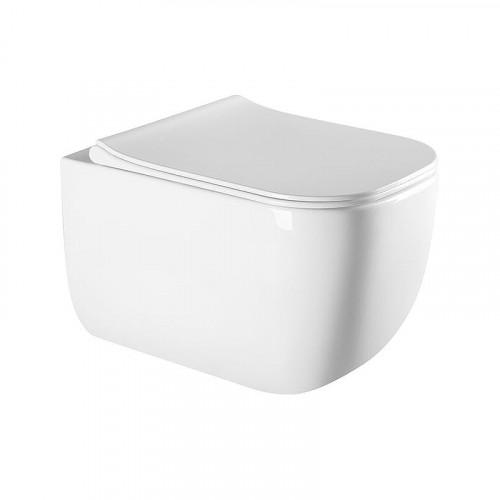 Унитаз Charus Torre Bianca EWC700-126W Pinto Rimless подвесной цвет Белый с сиденьем Микролифт