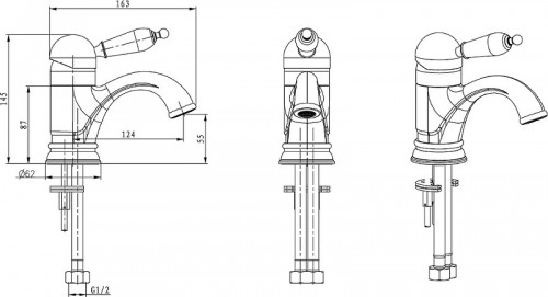 Смеситель для раковины Boheme Medici Ripresa Murano 301-MR-W Бронза латунь