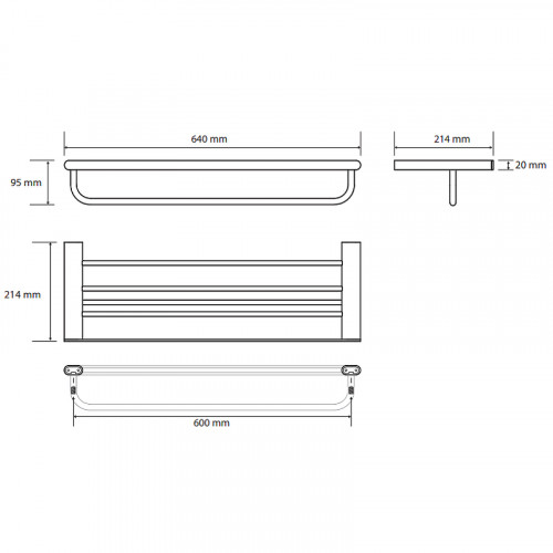 Полка для полотенец Bemeta Organic 157105151 Хром