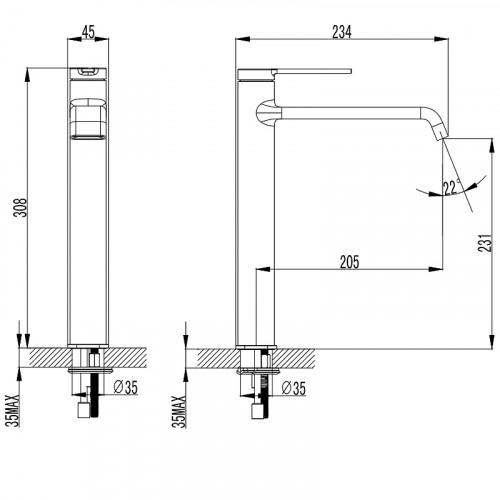 Смеситель для раковины AQUAme Asti AQM6414GM Оружейный металл латунь