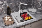 Кухонная мойка Reflection Zia 51 RX1251TN Олово искусственный камень (литьевой мрамор) встраиваемый