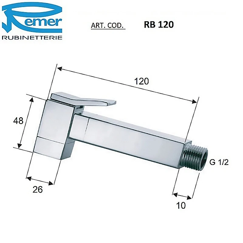 Гигиенический душ Remer RB120 Хром латунь