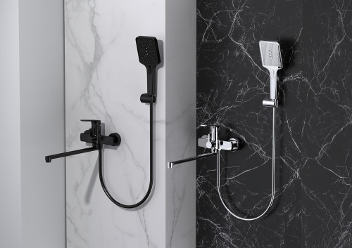 Смеситель для ванны Splenka S30.22.06 универсальный Черный матовый латунь на стену