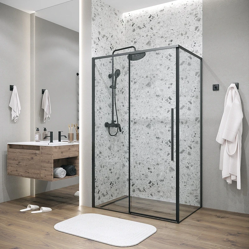 Душевой уголок Grossman Galaxy 130х70 120.K33.01.1370.21.00 профиль Черный матовый стекло прозрачное