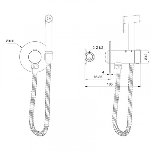Гигиенический душ со смесителем Wonzon &amp; Woghand WW-88829909-BG цвет Брашированное золото