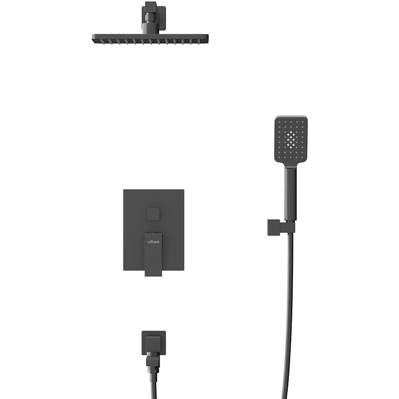 Душевая система Cezares Slider SLIDER-VDSET-NOP Черная матовая нержавеющая сталь встраиваемый