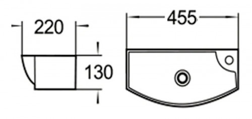 Раковина SantiLine SL-2013LMB 46 Черная матовая фаянс подвесная, накладная