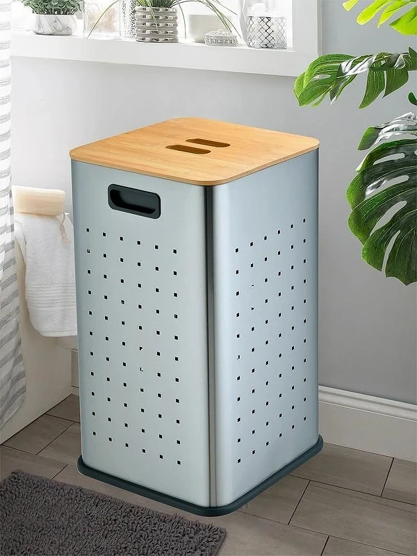 Корзина для белья WeltWasser Nansy MT 55L 10000013379 Сталь матовая