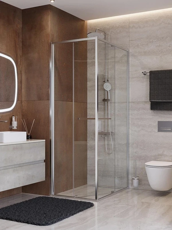 Душевой уголок Cezares Lux 70x100 LUX-AH-FS-1-70/100-C-CR профиль Хром стекло прозрачное