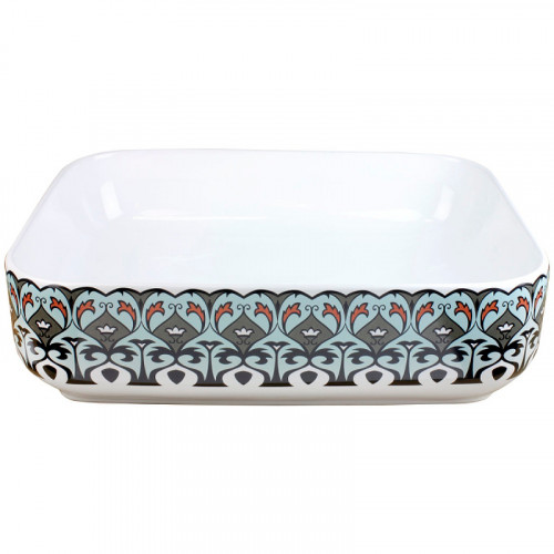 Раковина-чаша Bronze de Luxe Nordic 50 2073 Белая Синяя фаянс накладная