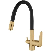 Смеситель для кухни ESKO Coral CL03GB Золото Черный латунь