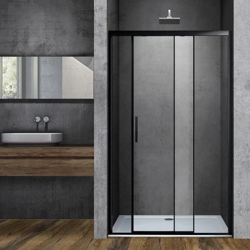 Душевая дверь Vincea Soft 130 VDS-3SO130CLB профиль Черный стекло прозрачное