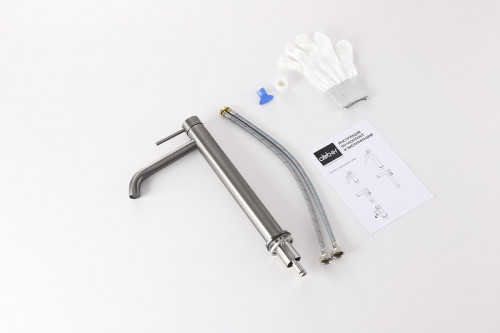 Смеситель для раковины Abber Wasser Kreis 316 AF8111BGG-L цвет Оружейная сталь брашированная