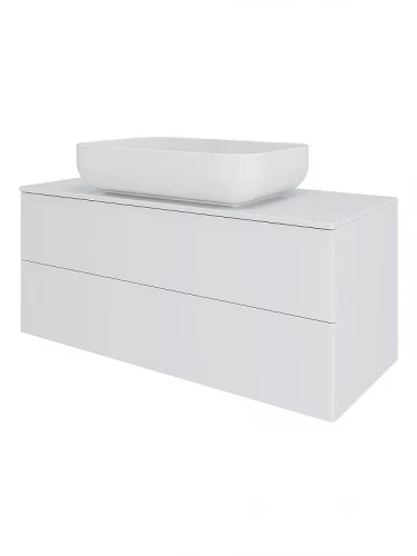 Тумба с раковиной Orange Отто 100 Ot-100TuMDF+B03-600W подвесная цвет Белый глянцевый