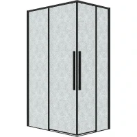 Душевой уголок Grossman Galaxy 90х80 300.K33.01.9080.21.02 профиль Черный матовый стекло шиншилла