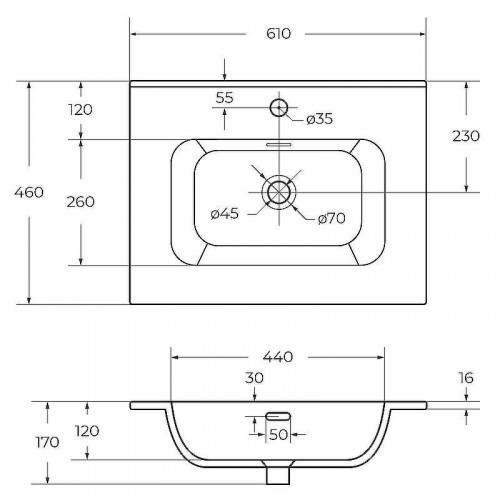 Раковина Cezares Duet 60 CZR-8095-60 Белая