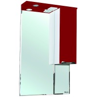 Зеркало со шкафом Bellezza Альфа 55 R 4618808001035 с подсветкой Белое Красное МДФ / ЛДСП, стекло