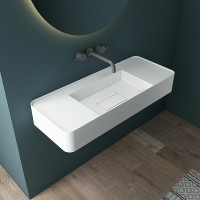 Раковина Vincea 120 VWB-6S312MW Белая матовая искусственный камень (литьевой мрамор) подвесная