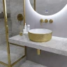 Раковина-чаша Grossman Color 35 GR-5010GWL Золото Белая фаянс накладная