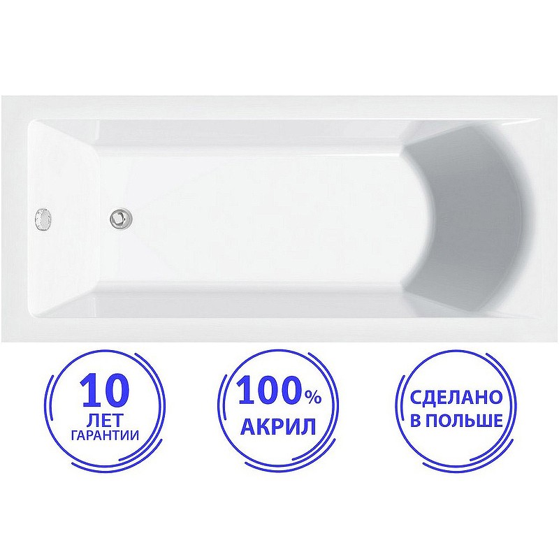 Акриловая ванна C-Bath Selena 170x75 CBQ007003 без гидромассажа