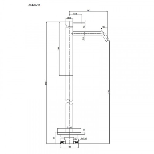 Смеситель для раковины AQUAme Siena AQM6211BG цвет Золото шлифованное