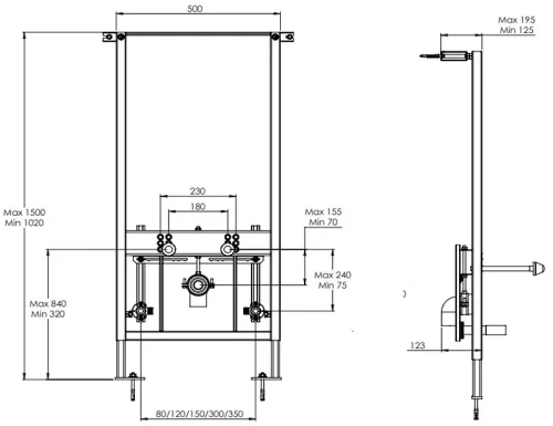 Инсталляция Azario AZ-8040-1001/F-0053-0025 для биде цвет Черный