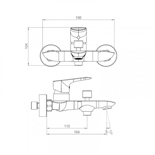 Смеситель для ванны Damixa Palace Grand 461000000 Хром латунь на стену