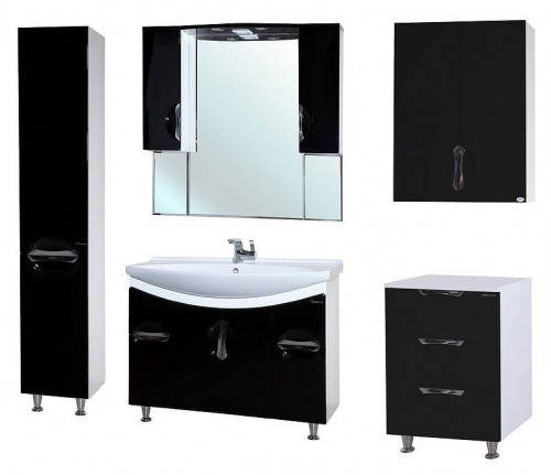 Тумба Bellezza Лагуна 60 4632109140040 Черная Белая МДФ / ЛДСП