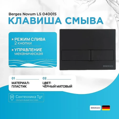 Клавиша смыва Berges Novum L5 040015 Черная
