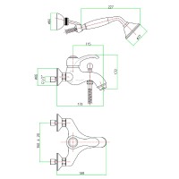 Смеситель для ванны Webert Aurora AU850101015 Хром на стену