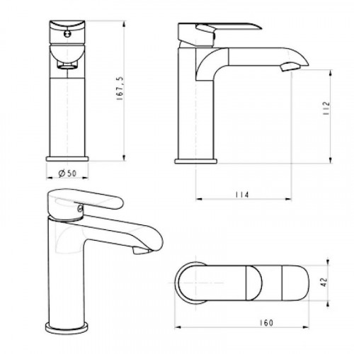 Смеситель для раковины Grocenberg GB2010CR Хром
