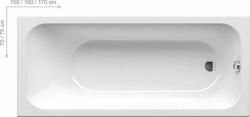 Акриловая ванна Ravak Chrome 150x70 C721000000 без гидромассажа