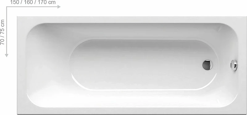 Акриловая ванна Ravak Chrome 150x70 C721000000 без гидромассажа