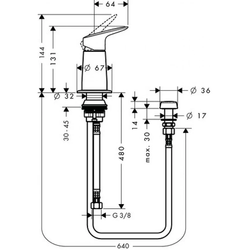Смеситель для биде Hansgrohe Logis 71629000 Хром латунь