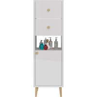 Шкаф пенал Dreja Luno 35 R 99.2005 Белый глянец МДФ / ЛДСП