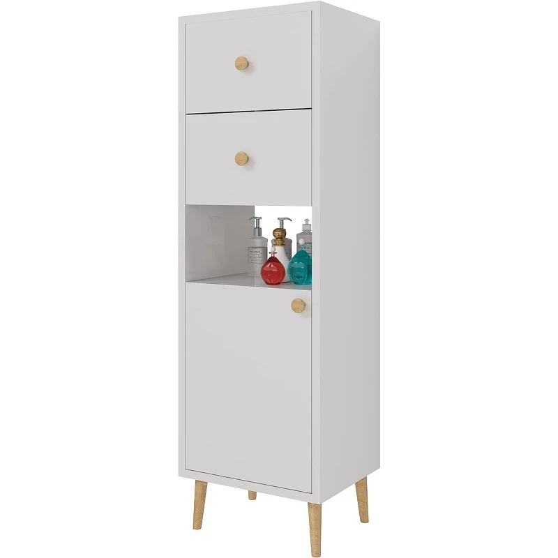 Шкаф пенал Dreja Luno 35 R 99.2005 Белый глянец МДФ / ЛДСП