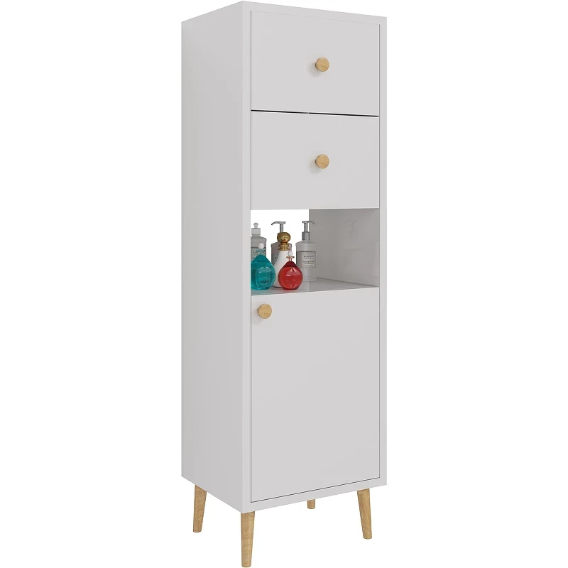 Шкаф пенал Dreja Luno 35 R 99.2005 Белый глянец МДФ / ЛДСП