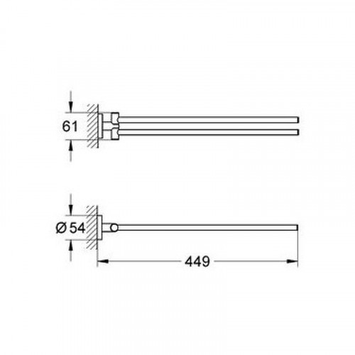 Полотенцедержатель Grohe Essentials 40371001 поворотный Хром