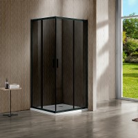 Душевой уголок Vincea Garda 120x120 VSS-1G1212CGB профиль Черный стекло тонированное