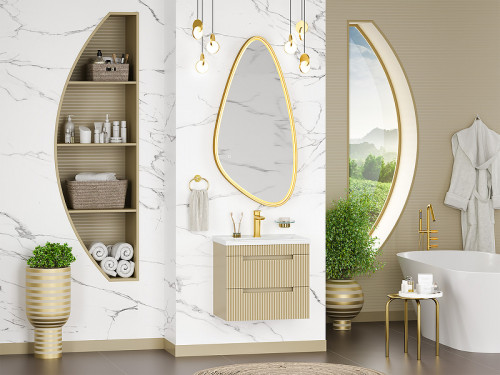 Тумба с раковиной Brevita Ariana 60 УТ000015747 подвесная Капучино МДФ / ЛДСП