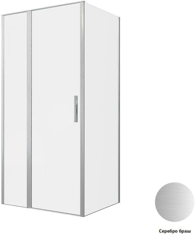Душевой уголок Allen Brau Priority 100x90 3.31029.BA+3.31044.BA цвет профиля Серебро браш стекло прозрачное