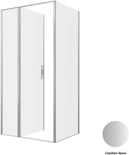 Душевой уголок Allen Brau Priority 100x90 3.31029.BA+3.31044.BA цвет профиля Серебро браш стекло прозрачное