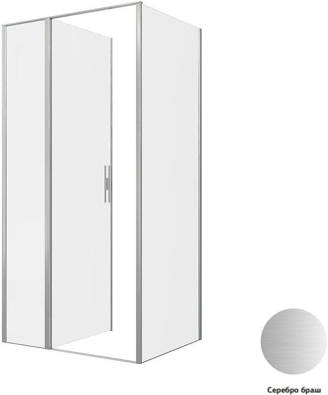 Душевой уголок Allen Brau Priority 100x90 3.31029.BA+3.31044.BA цвет профиля Серебро браш стекло прозрачное