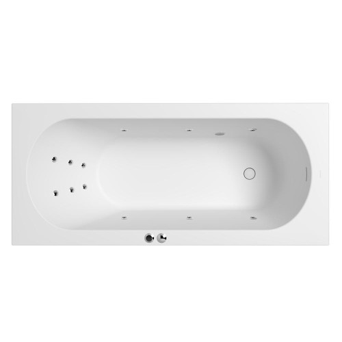 Ванна из искусственного камня Whitecross Gin 170x75 0217.170075.200.LINE.CR цвет Белый матовый с гидромассажем форсунки Хром