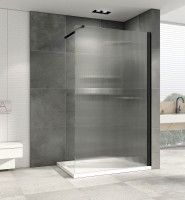 Душевая перегородка Abber Immer Offen 90 AG61091R8 профиль Черный стекло рифленое