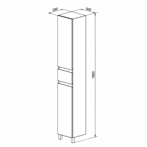 Шкаф пенал Orange Lyon 30 PLY 30-02KR с бельевой корзиной Белый МДФ / ЛДСП